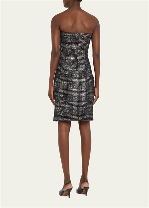 michael kors houndstooth dress|Michael Kors Collection Strapless Houndstooth Sheath Dress.